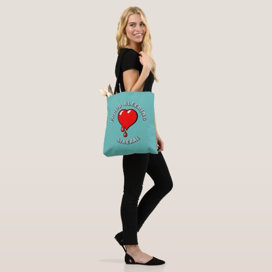Zwart Rood Bloedend Hart Liberale Pop Art Tote Bag (Op model)