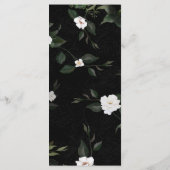 Zwart Rood Bloemen Bruiloft Menu (Achterkant)