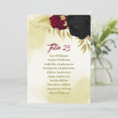 Zwart Rood Bloemen Gouden bladeren Zitkaart Kaart (Staand voorkant)