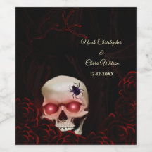 Zwart rood bloemendonker humeurig gothic schedel h