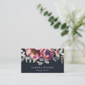 ZWART ROOD BLUSH BOURGOGNE ROOS WATERVERF BLOEMEN VISITEKAARTJE (Staand voorkant)