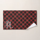 Zwart Rood Boerderij Kerst Tartan Plaid Custom Bad Handdoek (Handdoek)