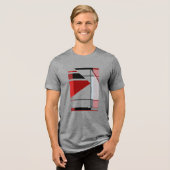 Zwart Rood Bourgogne MCM Look Geometrisch Klein On Tri-Blend Shirt (Voorkant volledig)