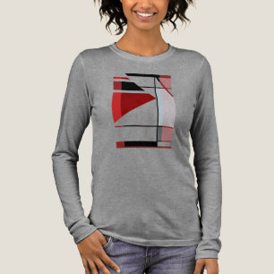 Zwart Rood Bourgogne MCM Look Geometrisch Klein On Tri-Blend Shirt