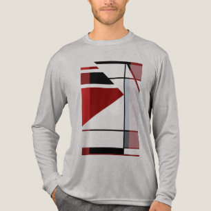 Zwart Rood Bourgondië MCM Look Geometrische kunst  Tri-Blend Shirt