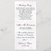 zwart rood bruiloft programma programmakaart (Achterkant)