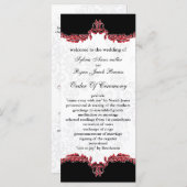 zwart rood bruiloft programma programmakaart (Voorkant / Achterkant)