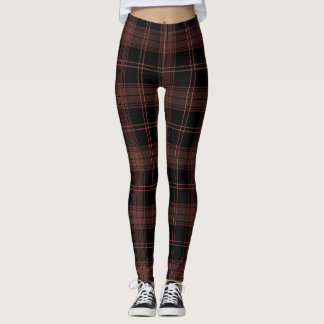 Zwart, rood, Bucceer-kleuren, tritartan; geplakt p Leggings