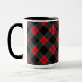 Zwart Rood Buffel Plaid Check Mok (Links)