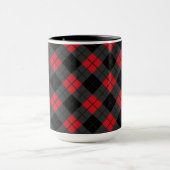 Zwart Rood Buffel Plaid Check Mok (Midden)