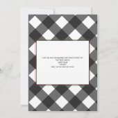 Zwart Rood Buffel Plaid I Do BBQ Verlovingsfeest Kaart (Achterkant)