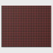 Zwart Rood Buffel Plaid Patroon Cadeaupapier (Vlak)