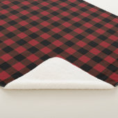 Zwart Rood Buffel Plaid Patroon Sherpa Deken (3/4)