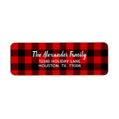 Zwart Rood Buffel Plakt Eenvoudig Script Etiket (Voorkant)