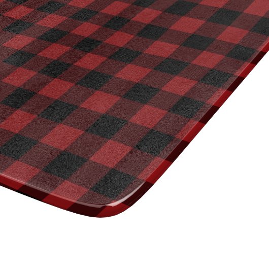 Zwart rood buffel snijkaartje snijplank (Hoek)