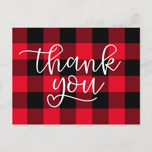 Zwart-rood buffelhart Hartelijk dank Briefkaart (Voorkant)