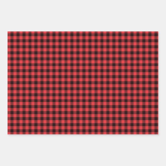 Zwart-rood buffelpatroon inpakpapier vel (Voorkant)