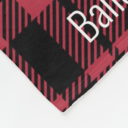 Zwart-rood buffelplaat Aangepast 9 Foto Fleece Deken (Hoek)