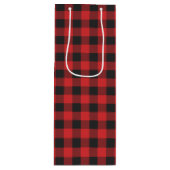 Zwart-rood Check Buffalo Lumberjack Pset Wijn Cadeautas (Voorkant)