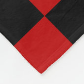 Zwart + Rood Check Checkerboard Patroon Fleece Deken (Hoek)
