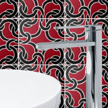 Zwart & rood chic Keltische knoop naadloos patroon