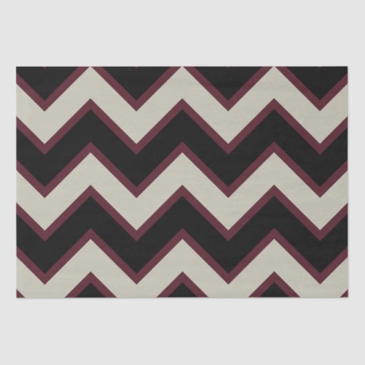Zwart rood crème Chevron Tissuepapier (Voorkant)