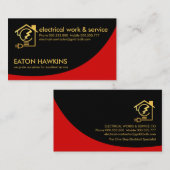 Zwart Rood Curvature Letter-e Bulb Home Visitekaartje (Voorkant / Achterkant)