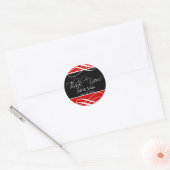Zwart Rood Dank u Bruiloft Favor Label Sticker (Envelop)