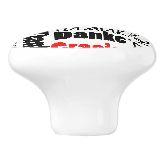 Zwart-rood Dank u Word Cloud Keramische Knop (Zijkant)