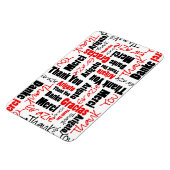 Zwart-rood Dank u Word Cloud Magneet (Linkerzijde)