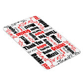 Zwart-rood Dank u Word Cloud Magneet (Rechterzijde)