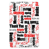 Zwart-rood Dank u Word Cloud Magneet (Verticaal)