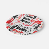 Zwart-rood Dank u Word Cloud Papieren Bordje (Gekanteld)