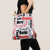 Zwart-rood Dank u Word Cloud Tote Bag (Dichtbij)