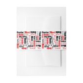 Zwart-rood Dank u Word Cloud Uitnodigingen Wikkel (Voorkant Voorbeeld)