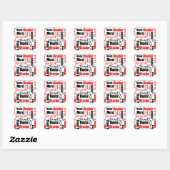 Zwart-rood Dank u Word Cloud Vierkante Sticker (Vel)