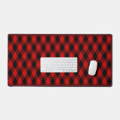 Zwart-rood diamantpatroon bureaumat (Keyboard & Muis)
