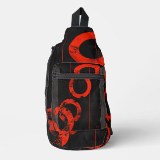 Zwart & Rood Digitale kunst Sling Bag