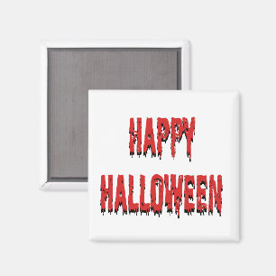 Zwart rood druppeltype minimaal gelukkig Halloween Magneet