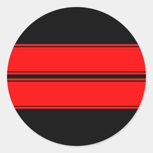 Zwart Rood Dual Race Stripes Sticker (Voorkant)