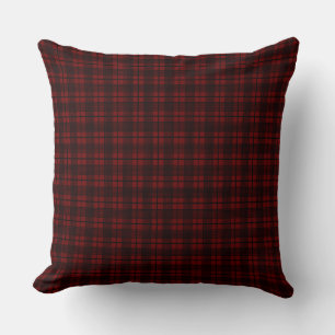 Zwart Rood Dun Glen Plaid Patroon Kussen