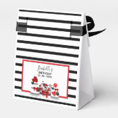 Zwart Rood Elegant 75e Verjaardagsfeestje DANK U Bedankdoosjes (Achterkant)