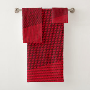 Zwart & rood elegant strak abstract modern minimaa bad handdoek