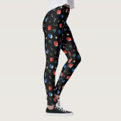 Zwart rood en blauw modern Abstract grafisch ontwe Leggings (Rechts)
