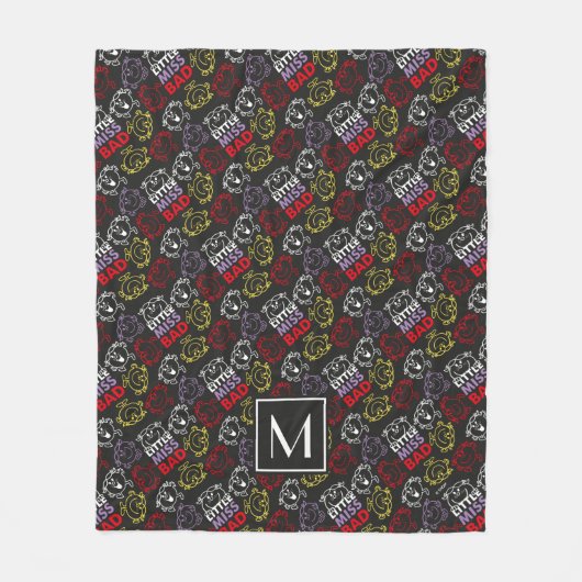 Zwart, rood en geel patroon | Monogram Fleece Deken (Voorkant)