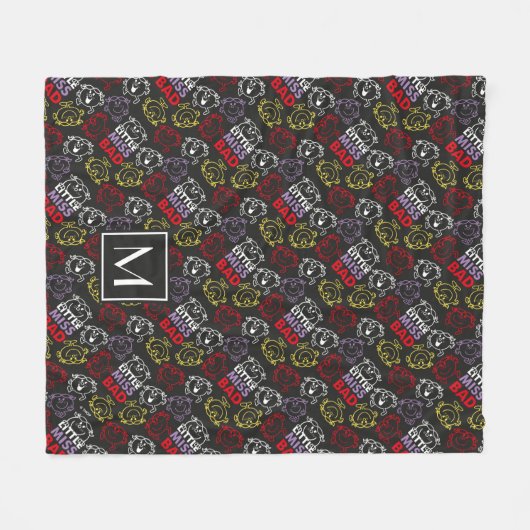 Zwart, rood en geel patroon | Monogram Fleece Deken (Voorkant (Horizontaal))