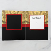 Zwart rood en goud zoete zestien bedankkaart (Binnen)