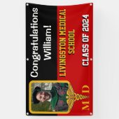 Zwart, rood en gouden Afstuderen van de Medische S Spandoek (Verticaal)