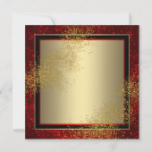 Zwart rood en gouden gemaskerd bal kaart (Achterkant)