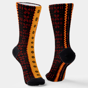 Zwart Rood En Gouden Moderne Mudcloth Mode Soks Sokken